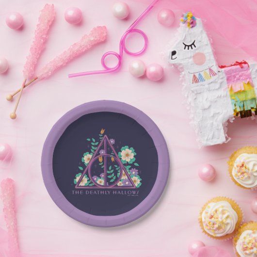 Floral Deathly Hallows Graphic Pappteller (Party)