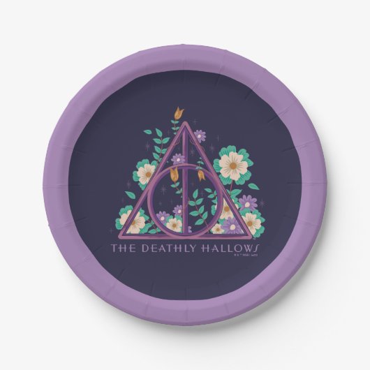 Floral Deathly Hallows Graphic Pappteller (Vorderseite)