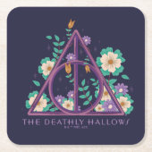 Floral Deathly Hallows Graphic Rechteckiger Pappuntersetzer (Vorderseite)