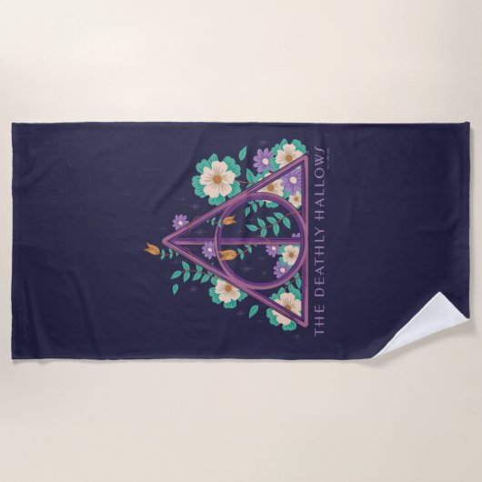 Floral Deathly Hallows Graphic Strandtuch (Vorderseite)