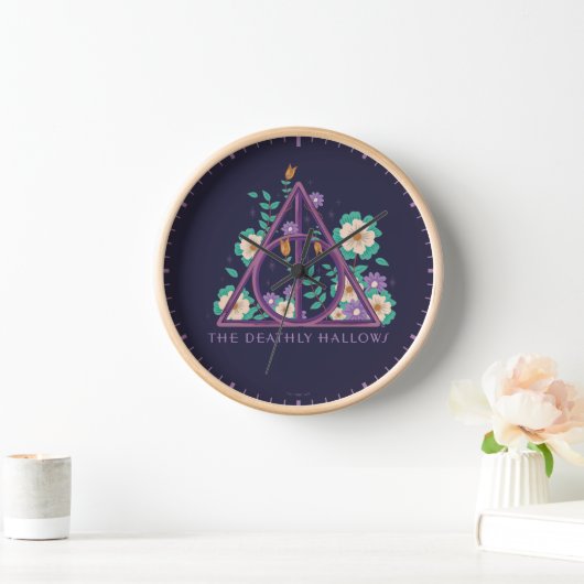 Floral Deathly Hallows Graphic Uhr (Zuhause)