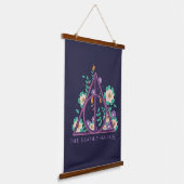 Floral Deathly Hallows Graphic Wandteppich Mit Holzrahmen (Gewinkelt)