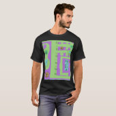 Floral Decal Ethnic Print Green Lila Black T-Shirt (Vorne ganz)