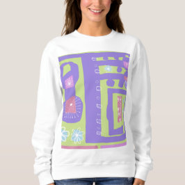Floral Decal Ethnic Print Lila grün Sweatshirt