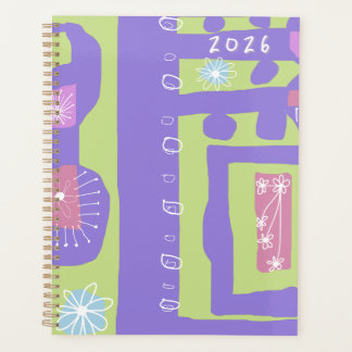 Floral Decal Ethnic Print Purple Green White N Planer