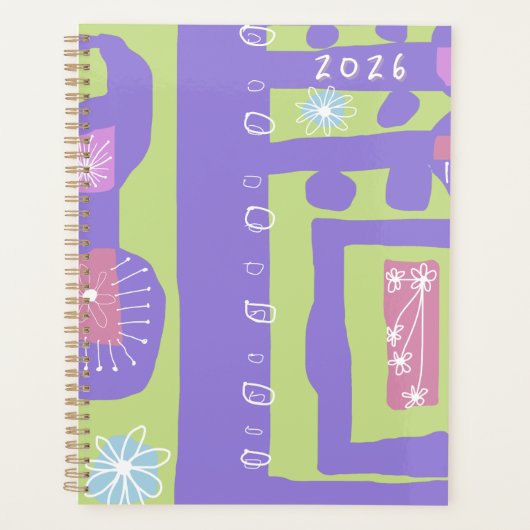 Floral Decal Ethnic Print Purple Green White N Planer (Vorderseite)