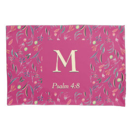 FLORAL Deep Pink | MONOGRAMM | Schrift Kissenbezug