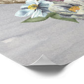 Floral Deer Antlers Poster (Ecke)