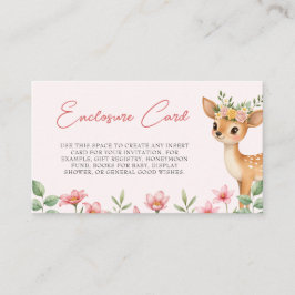 Floral Deer Baby Enclosure Card Begleitkarte