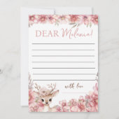 Floral Deer Birthday Message Card Einladung (Vorderseite)