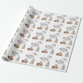 Floral Deer Elegant Wasserfarbe Frohe Weihnachten Geschenkpapier (Ungerollt)