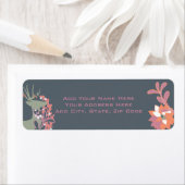 Floral Deer Orange und Rose Holiday Address Labels (Insitu)