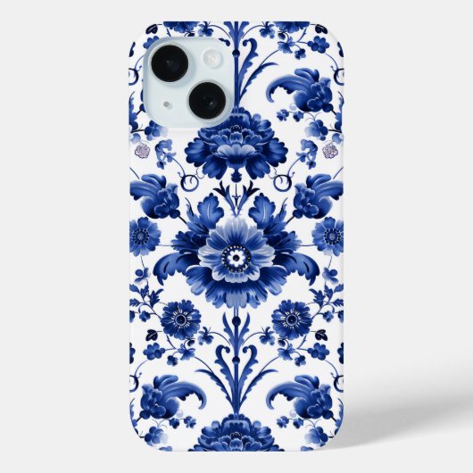 Floral Delft Blue Case-Mate iPhone Hülle (Rückseite)