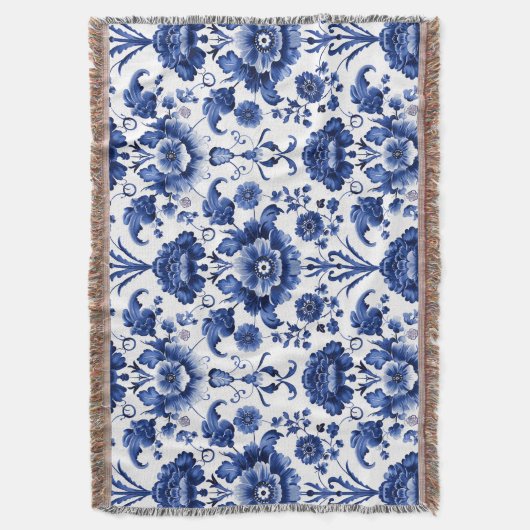 Floral Delft Blue Decke (Vorderseite Vertikal)