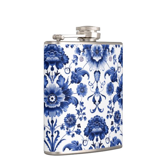 Floral Delft Blue Flachmann (Rechts)