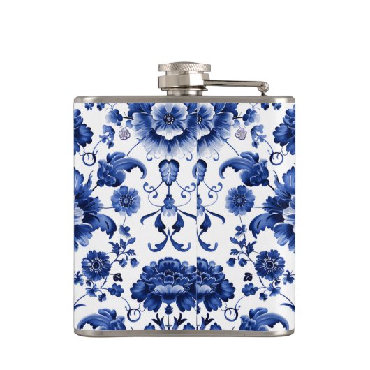 Floral Delft Blue Flachmann (Rückseite)