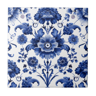 Floral Delft Blue Fliese