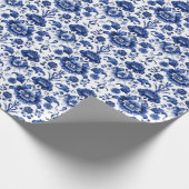 Floral Delft Blue II Geschenkpapier (Ecke)