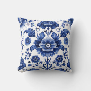 Floral Delft Blue Kissen