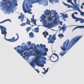 Floral Delft Blue Seidenpapier (Detail)