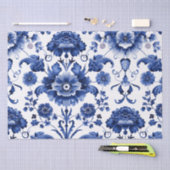 Floral Delft Blue Seidenpapier (Handwerk)