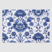 Floral Delft Blue Seidenpapier (Vorderseite)