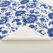 Floral Delft Blue Sherpadecke (3/4)