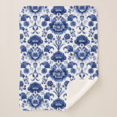 Floral Delft Blue Sherpadecke (Vorderseite)