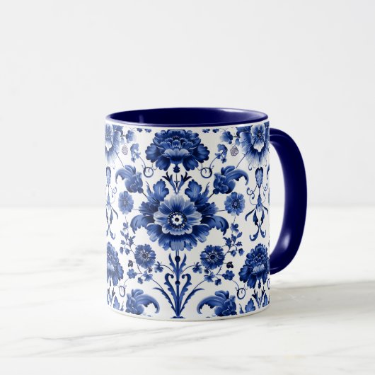 Floral Delft Blue Tasse (VorderseiteRechts)