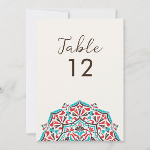 Floral Delight Mandala Hochzeitstisch Nummer Einladung