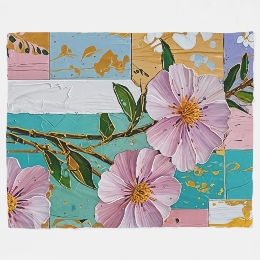 Floral Delight Notebook Fleecedecke (Vorderseite (Horizontal))