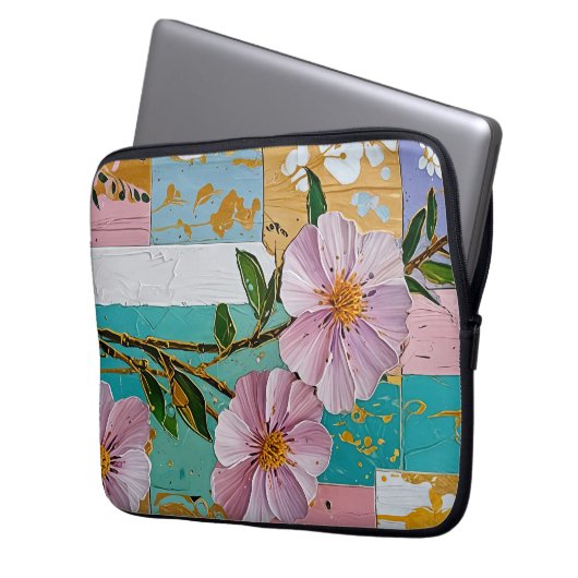 Floral Delight Notebook Laptopschutzhülle (Vorderseite Links)