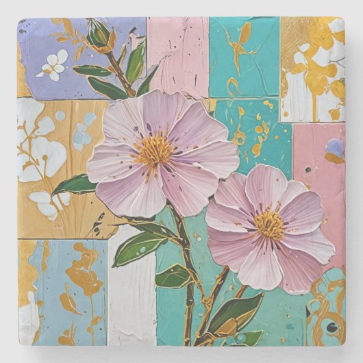 Floral Delight Notebook Steinuntersetzer (Vorderseite)