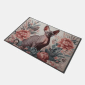 Floral Delight Sphynx Cat, Sphynx Blume Willkommen Fußmatte (Schrägansicht)