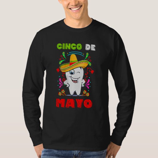 Floral Dental Tooth Cinco De Mayo Mexican Dentist T-Shirt (Vorderseite)