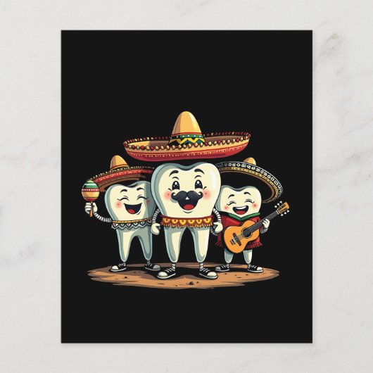Floral Dental Tooth Funny Cinco De Mayo Flyer (Vorne)