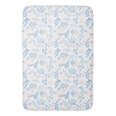 Floral design boho block print blue pink girly badematte (Vorderseite Vertikal)