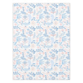 Floral design boho block print blue pink girly tischdecke (Vorderseite)
