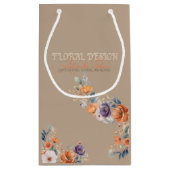 Floral Design Business - Elegante rustikale Kraft Kleine Geschenktüte (Rückseite)