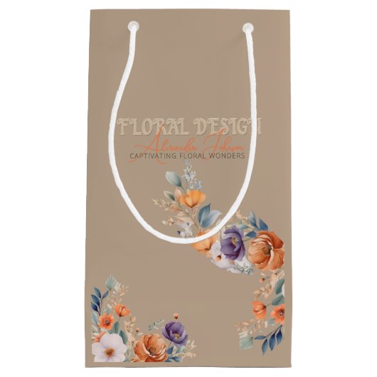 Floral Design Business - Elegante rustikale Kraft Kleine Geschenktüte (Vorderseite)