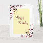 Floral design-maroon karte (Vorderseite)