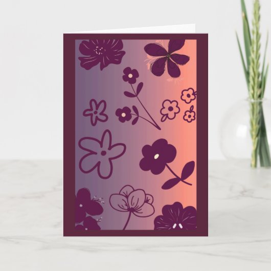 Floral Design print with a touch of pink Karte (Vorderseite)
