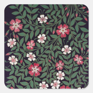 Floral Design von J. Owen, 1863 Quadratischer Aufkleber