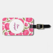 Floral design with pink flowers gepäckanhänger (Vorderseite horizontal)