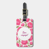 Floral design with pink flowers gepäckanhänger (Vorderseite vertikal)