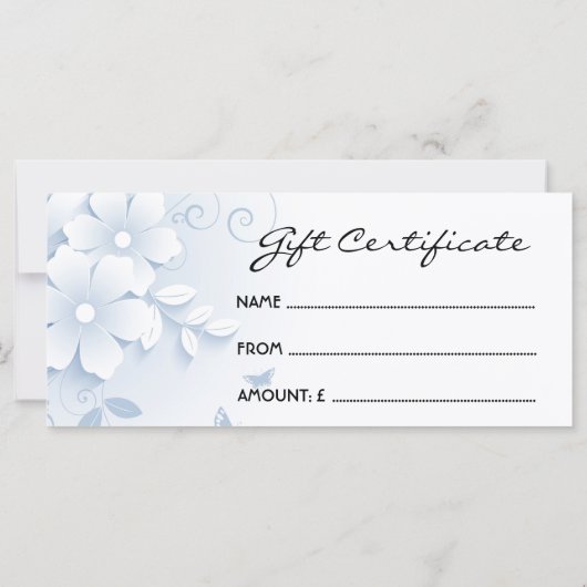 Floral DesignRack-Karte (Rückseite)