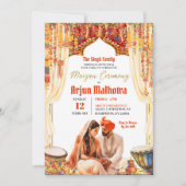 Floral Dholki Maiyan Zeremonie Einladung (Vorderseite)