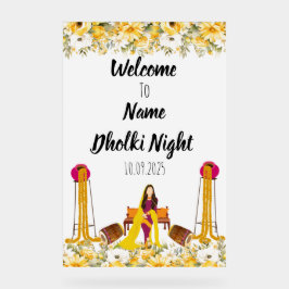 Floral Dholki night Acrylzeichen Acrylschild