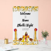 Floral Dholki night Acrylzeichen Acrylschild (Hochzeit)