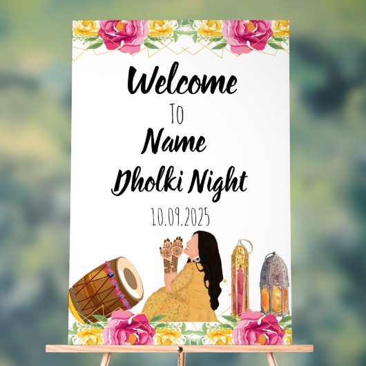 Floral Dholki night Acrylzeichen Acrylschild (Neutral)
